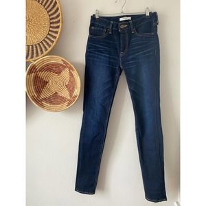 Moussy Vintage Dark Wash Rigid Denim Distressed Skinny Jeans